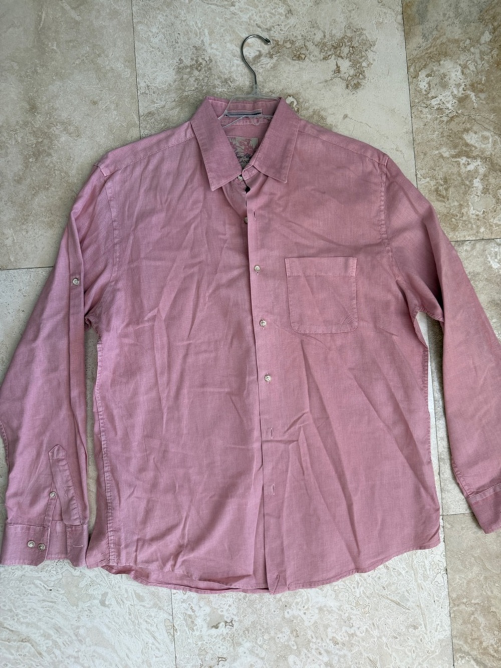 Tasso Elba Men's Dusty Rose Long-Sleeve Button-Down Shirt
